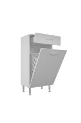 MDF Banyo Kirli Çamaşır Sepetli Çekmeceli Dolap