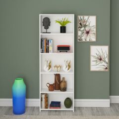 EraHome 5 Raflı Kitaplık Beyaz
