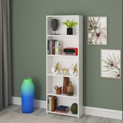 EraHome 5 Raflı Kitaplık Beyaz