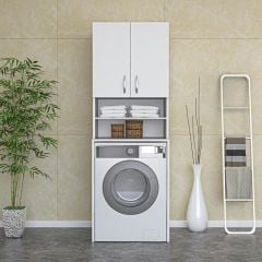Banyo ve Alt Üst Çamaşır Makinesi Mdf Dolabı Kapaklı Dolap
