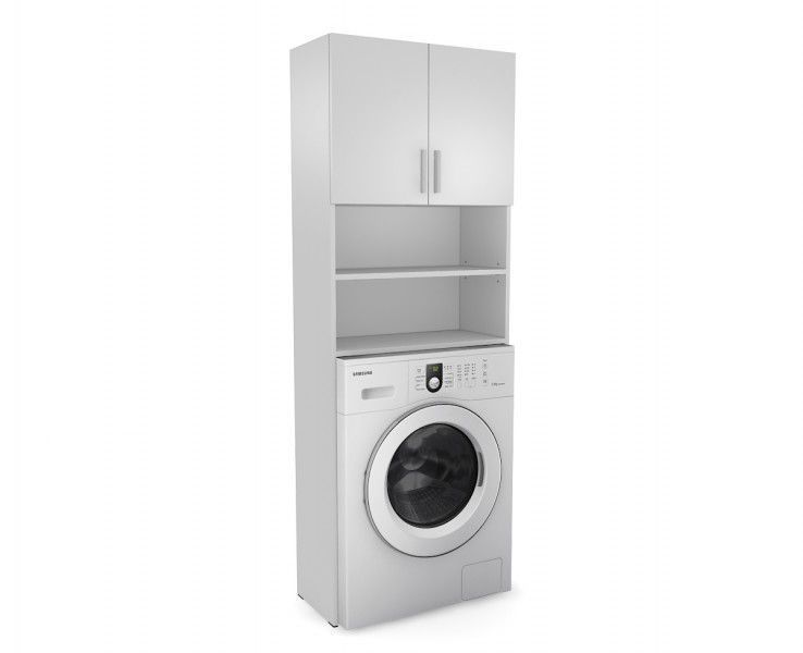 Banyo Çamaşır Makinesi Dolabı Üst 2 Kapaklı Dolap