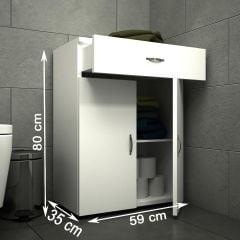 2 Kapak Çekmeceli Mutfak Banyo Dolabı