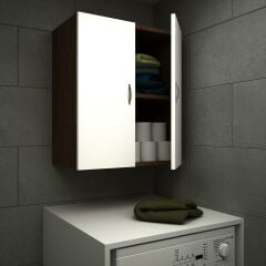 EraHome Mine Çamaşır Makinesi Üst Dolabı Ceviz/Beyaz