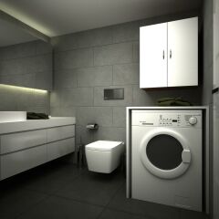 EraHome Mine Çamaşır Makinesi Üst Dolabı Ceviz/Beyaz