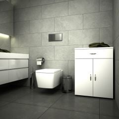 MDF Çok Amaçlı Çekmeceli Banyo Dolabı Beyaz