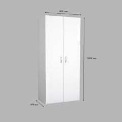 2 Kapaklı Elbise Dolabı Askılıklı Gardrop Dolap