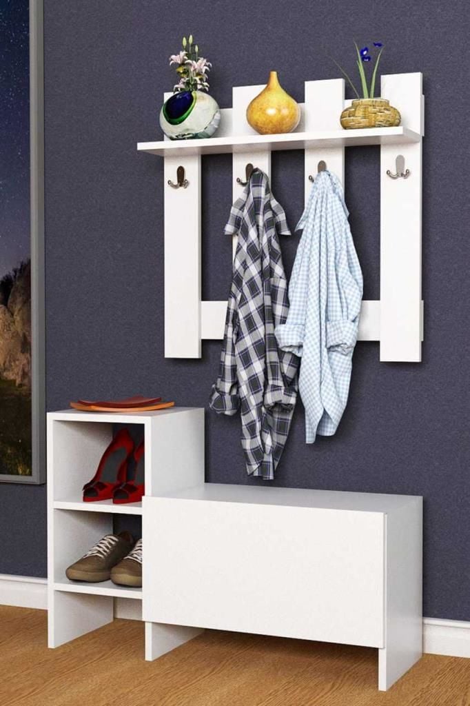 Polo Elbise Askılıklı Portmanto Ayakkabı Dolabı