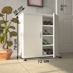 EraHome Ayakkabılık 3 Raflı 4 Bölmeli Cordoba Beyaz