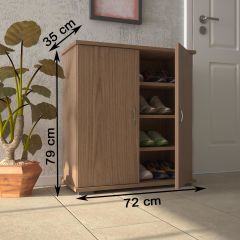 EraHome Ayakkabılık 3 Raflı 4 Bölmeli Cordoba Ceviz