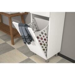MDF Çamaşır Sepetli Banyo Kirli Dolabı