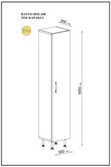 5 Raflı MDF Banyo Boy Dolabı Çok Amaçlı Dolap