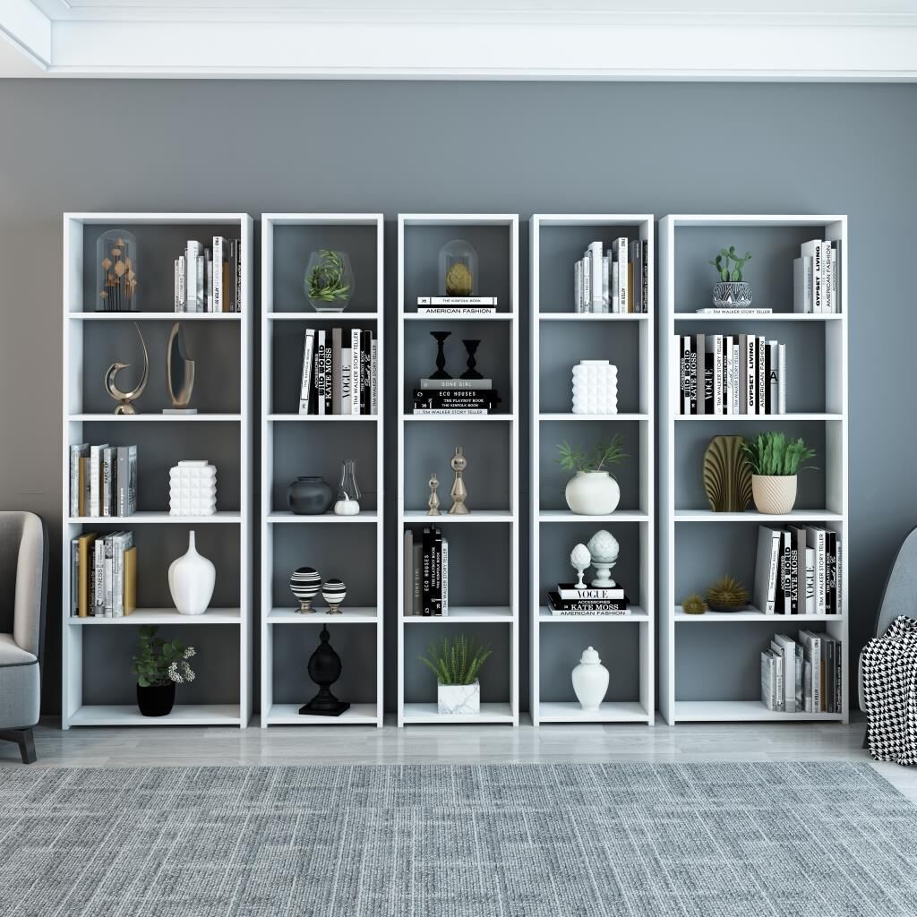 MDF 5li Arkalıksız Model Kitaplık Seti
