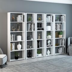 MDF 5li Arkalıksız Model Kitaplık Seti